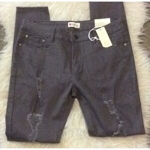 Jeggology‎ Women's Grey Distressed Skinny Jeans Style 8001JP size 3